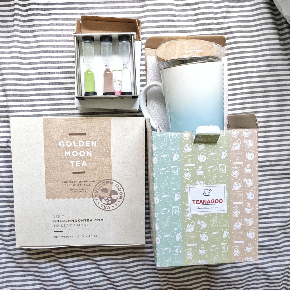 Teanangoo ceramic steeping mug gift set